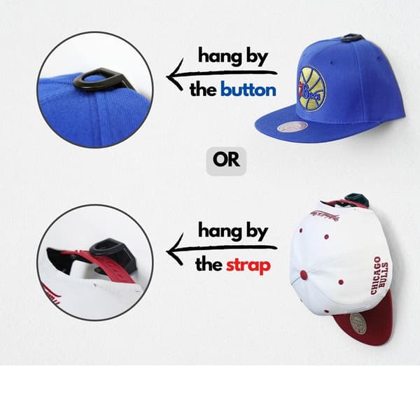 Selvklebende baseballcapskroker for enkel hatteoppbevaring Transparent
