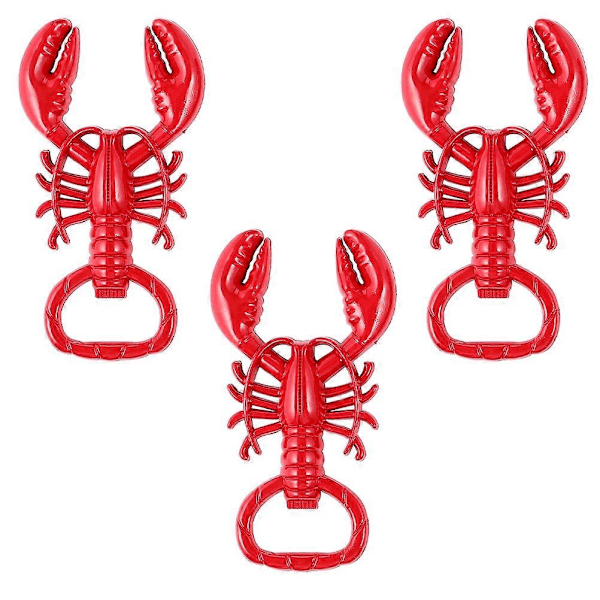 Cool Kräftformad Flasköppnare Zinklegering Multipurpose För Utomhus 3st Red 8X4.5CM