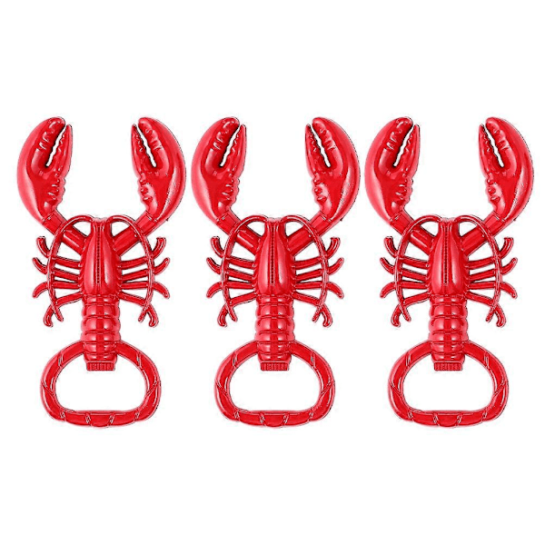 Cool Kräftformad Flasköppnare Zinklegering Multipurpose För Utomhus 3st Red 8X4.5CM