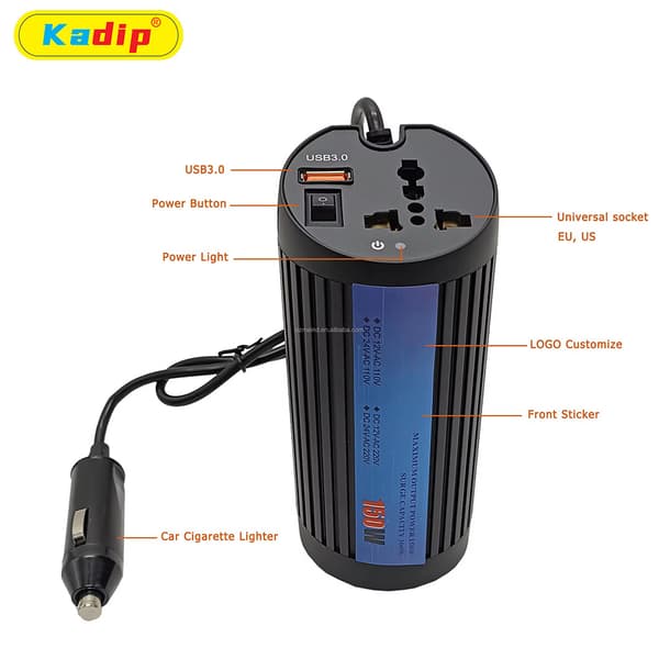150W Bilstrømomformer, 12V til 220V Strømomformer 110V KDP-150W