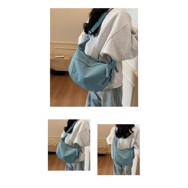 Crescent Väska Crossbody Väska Sling Väskor Plånböcker för Kvinnor Män Trendiga Slouchy Dumpling Väskor Halvmåneformad Axelväska brun Pink