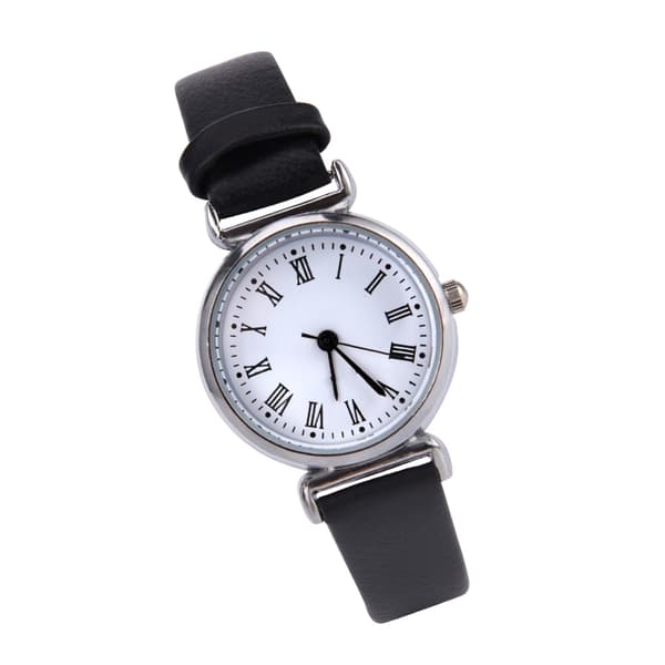 Udsøgt Lille Simpel Mode Dameur Retro Læder Mini Armbåndsur (Sort)