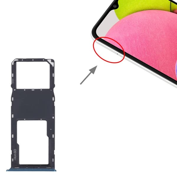 SIM- og Micro SD-kortbakke til Samsung Galaxy A03s SM-A037U-Dugt Blue