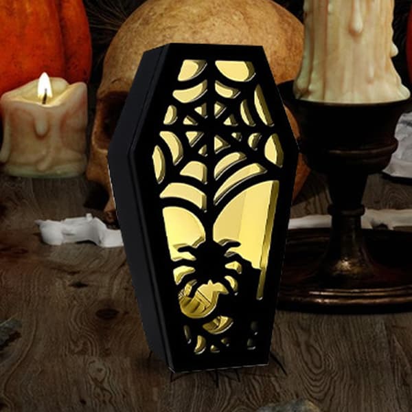 Halloween-kistform i silikon för lera, läskig lampskärmsform, DIY-dekor för vardagsrum, arbetsrum och sovrum B