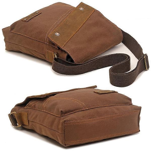 AUGUR Skulderveske i Canvas Army Green