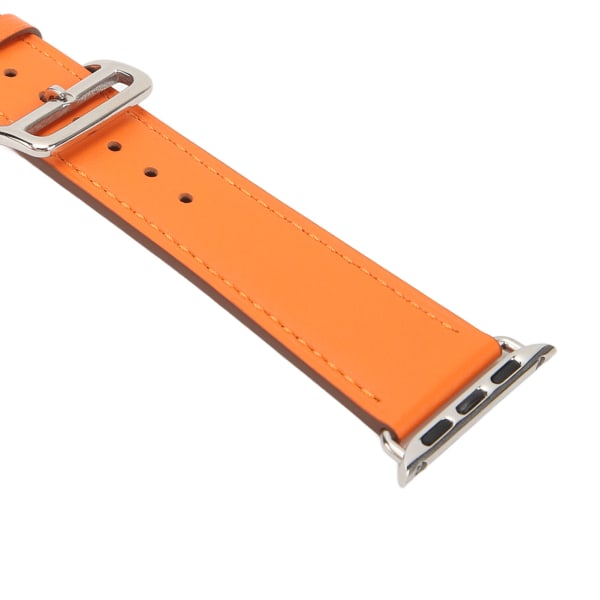 Smartwatch Läderrem Universal Smart Watch Replacement Band Rem för IWatch Series SE 8 7 6 5 4 3 2 1 38mm 40mm 41mm Orange