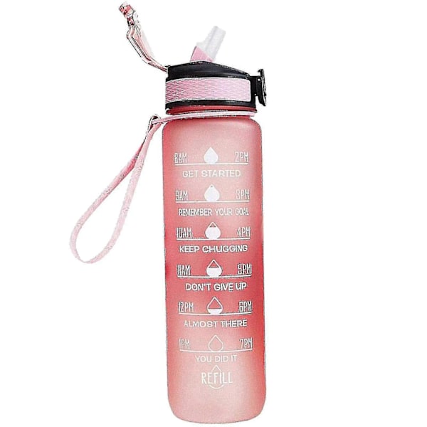 1000 ml Motivoiva Urheilujugga Aika-merkinnällä Ulkoilma Fitness-Muki Gradienttivärinen Muki Ulkoilma Jäädytetty Vesi Pullo Style 9