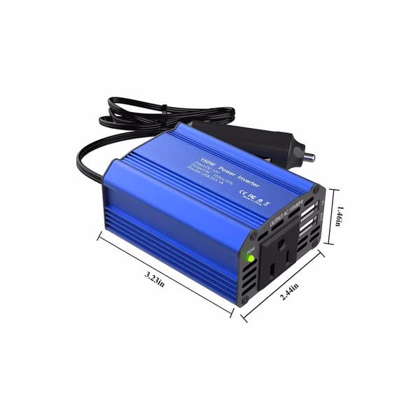 150W Bilstrømomformer 12V til 110V 220V med Japan-stik Sort Red JP Plug 100V
