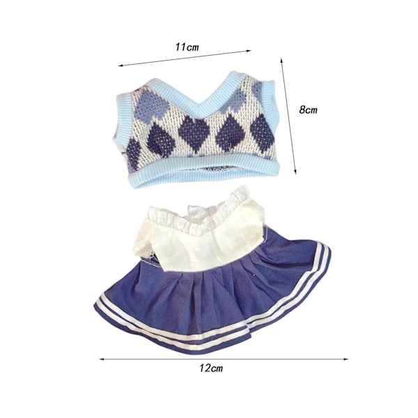 2x 20cm Dockkläder Set Bekväma Mjuka för Flickor Dockor Hänge Docka Dockor Rosa röd Blue For 20cm Dolls