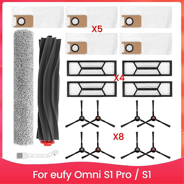 Til Eufy Robotstøvsuger Omni S1 Pro / S1 Dele Tilbehør Hovedsidebørste HEPA Filter Moppeklud Støv As Shown