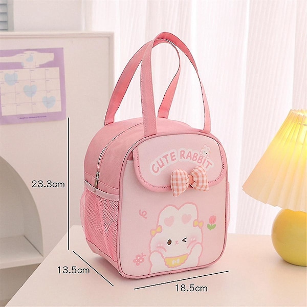 Kawaii Matboks for Jenter Søt Matboks Isolert Veske Gjenbrukbar Tote Bag For Varmt Eller Kaldt Arbeid