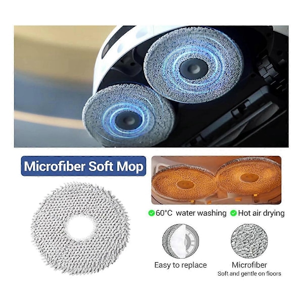 Tilbehørssett for L20 Ultra robotstøvsuger, reservedeler, hovedbørste, sidebørste, HEPA-filtre, moppeklut as shown