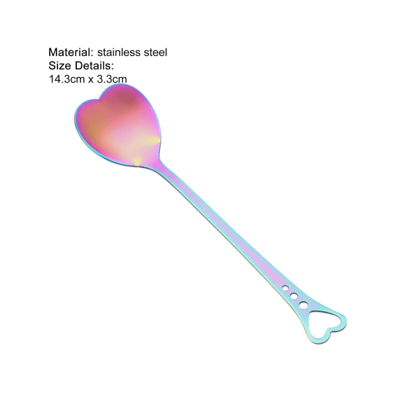 Creative Rostfri Steel Spoon Rainbow Gradient Color - Neon