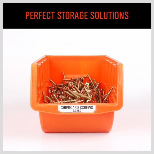 97903 4-delt værktøjskassesæt til opbevaring af smådele, orange Orange 4 Piece Set