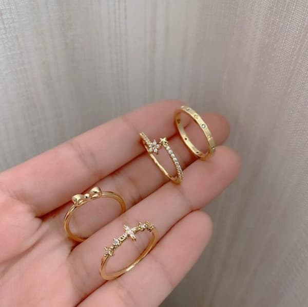 Trendy Chic Hjerte Rhinestone Åpen Knokkelring model6537401
