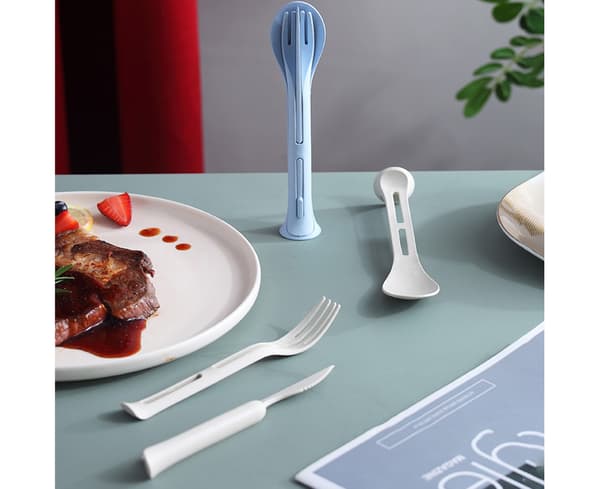 3 stk./sett Effektive gafler Sett Plast Bruddsikker - Blå