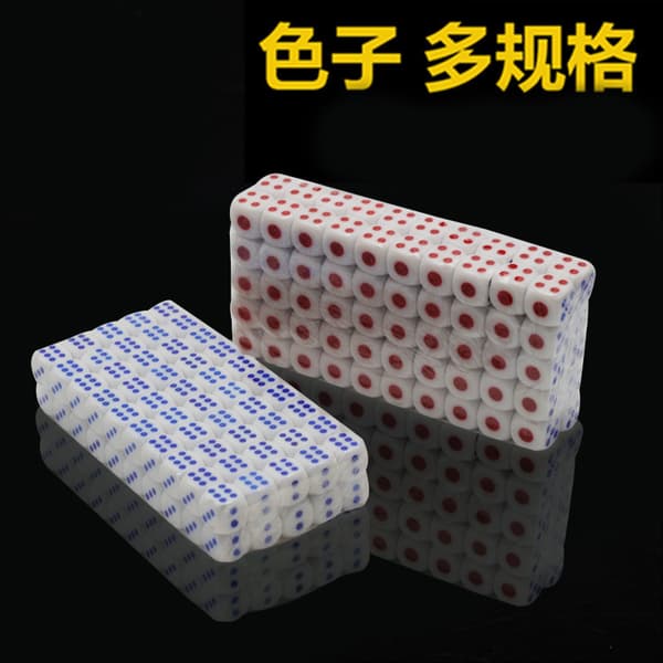 100 stk. nr. 13 terninger i plast til mahjong, bar- og bordspil No.13 Plastic Dice 100pcs