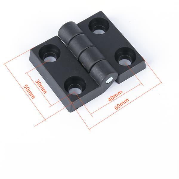 60 mm x 50 mm plastskabsdørhængsel sort