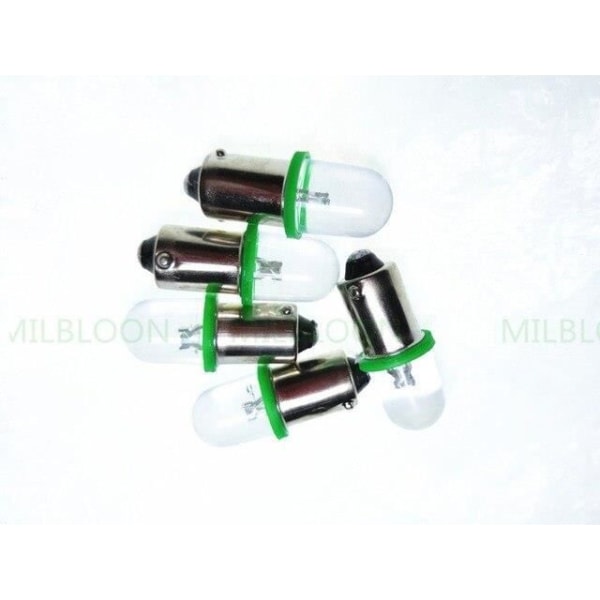 Ampull, grön-12V--Ampoule de plaque'immatriculation BA9S indikerar LED, 5  delar, 24v ba9s 3v led ba9s 6v, ampullinstrument 4,5v 2f8a