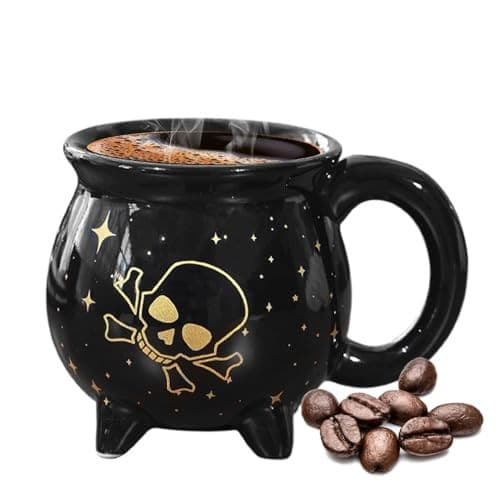 Halloween kaffemugg, rolig keramisk tekopp, svart, 13x9,5cm