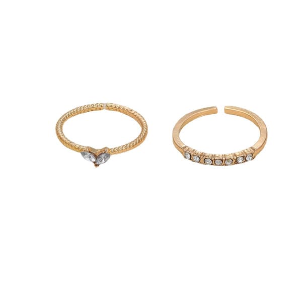 Trendy Chic Hjerte Rhinestone Åpen Knokkelring model6537102