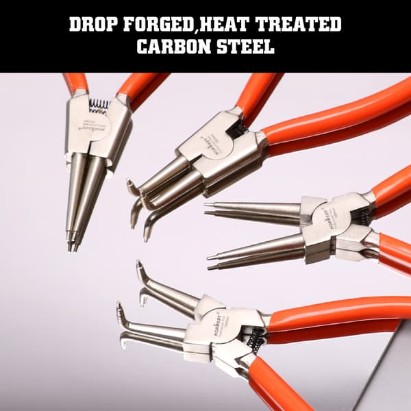 97641 4-delt bøjet spids låseringstangsæt 4 Piece Snap Ring Pliers