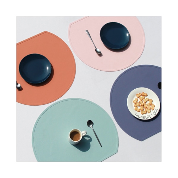 Nordic Style Värmebeständig Mjuk Silikon Bordstablett Restaurang Matbord Mat-Blå unikt värde