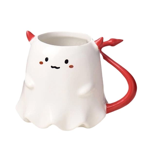 Spooky Ghost Keramisk Mugg, 500ml Halloween Kaffekopp med Handtag