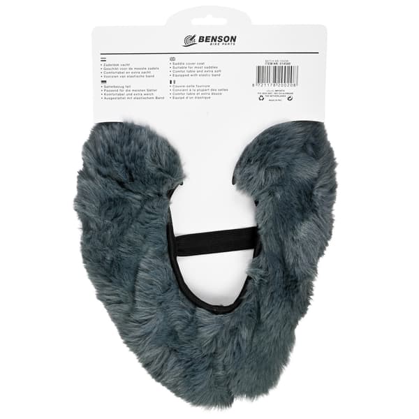 Pehmeä fleece-satulasuoja, harmaa, erittäin muhkea, joustava nauha, yleiskoko