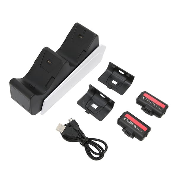 Dobbelt oplader til Xbox Controller Gamepad, dobbelt opladerstation med 2 1100mAh genopladelige batterier