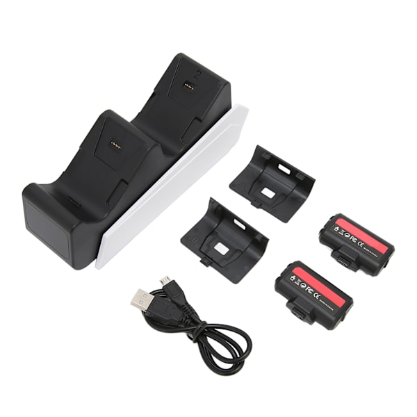 Dubbel laddningsstation för Xbox-kontroller med 2 1100 mAh laddningsbara batterier