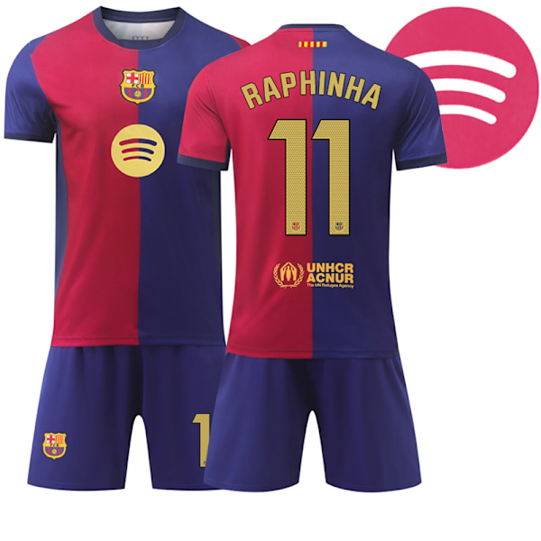 2425 Barcelona Hemma Ny RAPHINHA Fotbollströja med Strumpor 3XL(200-210cm)