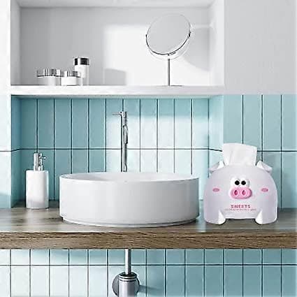 Gris tissuebox (vit), tissueförvaringslåda, tissuehållare, plast tissuebox, servettdispenser, tissuehållare, söt tissuebox