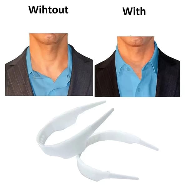 Justerbart Slick Collar-inlägg för skjortkrage White