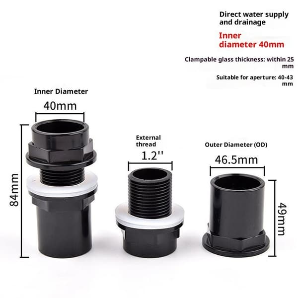 1000 litran vesisäiliö, 40/50 mm PVC-ulostulo, sadeveden varastointi