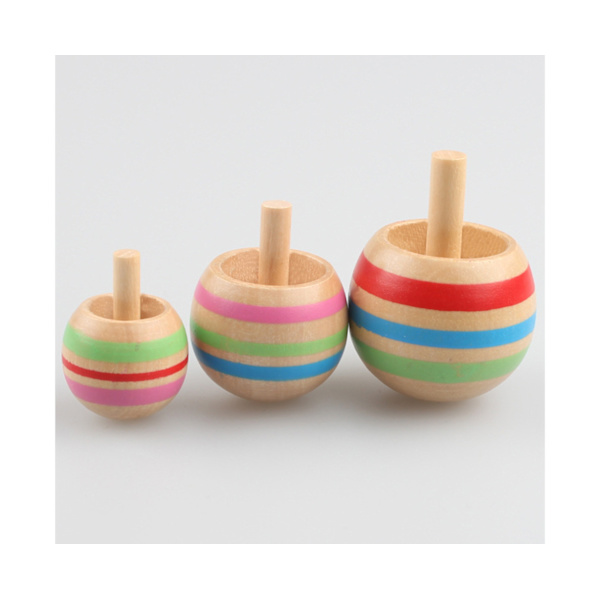 3 stk. Gyro Finger Spinner i tre, skrivebordsspinnleke, stressreduserende leke for barn