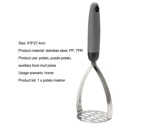 Convenient Food Masher Lättviktsmatrum Press-on - Grå