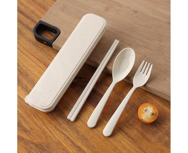 3st/ Set Delicate Portable Bestick Portable - Beige