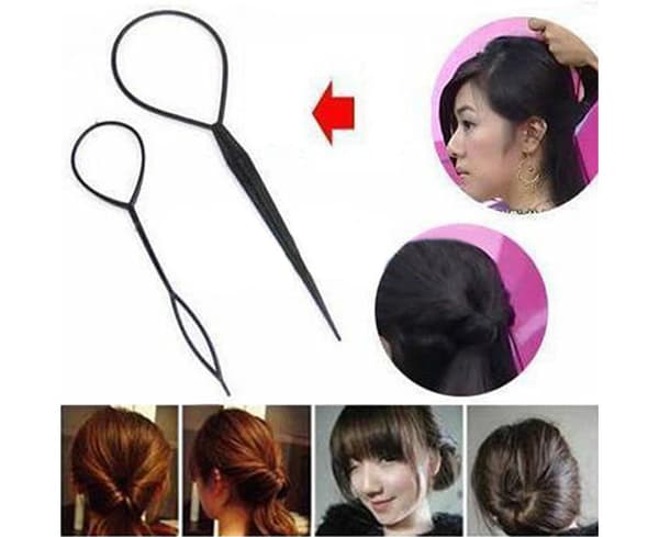 2st Kvinnor Flicka Topsy Svans hår flätat verktyg hästsvans Maker Easy Styling Tool-