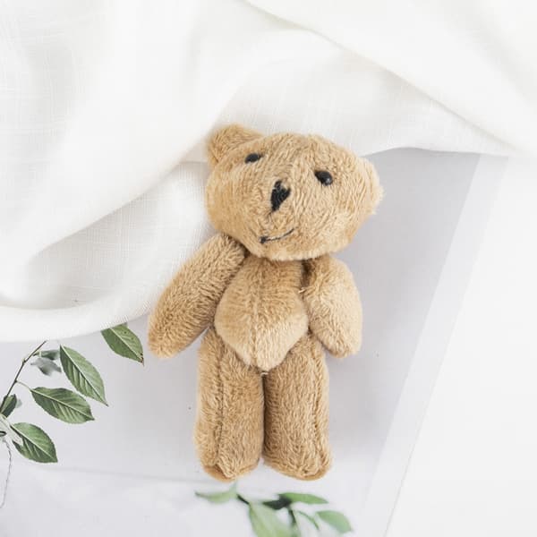 Nivelletty minikarhupehmo riipus vaatetarvikkeeksi Beige 8cm