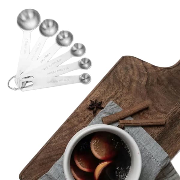 Måleskje i børstet rustfritt stål 430 for baking, krydder og salt, 5 ml 5ml