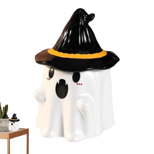 Keramisk Spökkaffemugg, Vit, Halloweenmugg, 16x10.6x10.2cm