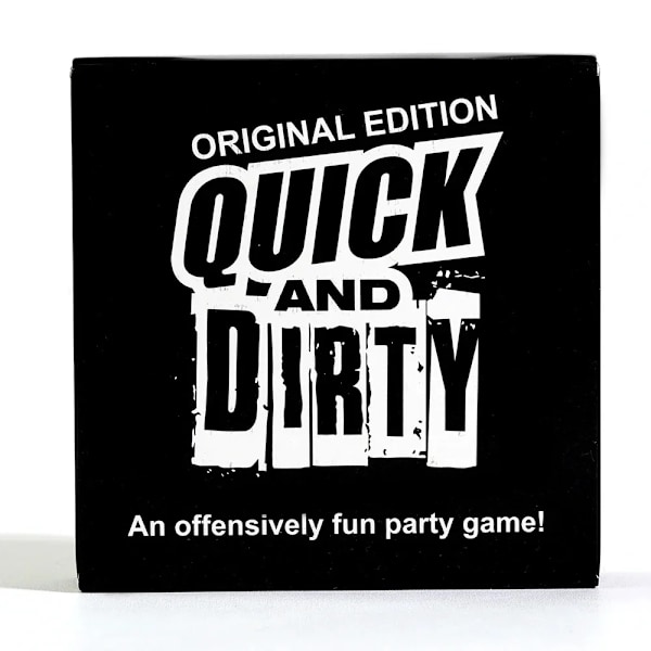 Quick And Dirty -korttipeli, loukkaavan hauska peli, hauska sosiaalinen komediapeli, likaiset mielet -illat, ystävät, juhlat, korttipeli