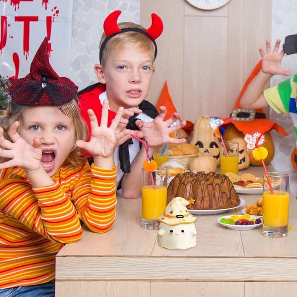 Halloween Spökmugg, Gul Keramik 350ml Läskig Kopp
