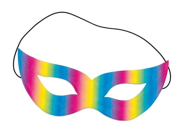 Regnbue øyemaske, reflekterende, én størrelse, justerbart elastisk bånd, festtilbehør