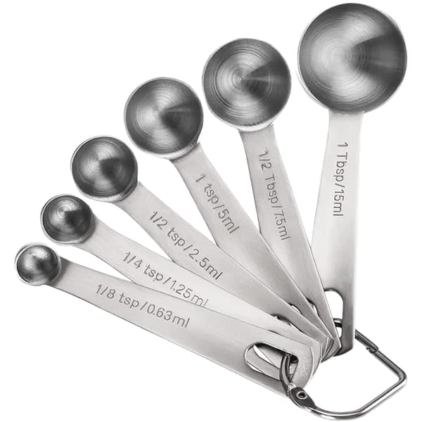 Måleskjeer i rustfritt stål for baking, krydder, matlaging og kaffe, lite 5-delt sett Small 5pc Measuring Spoon