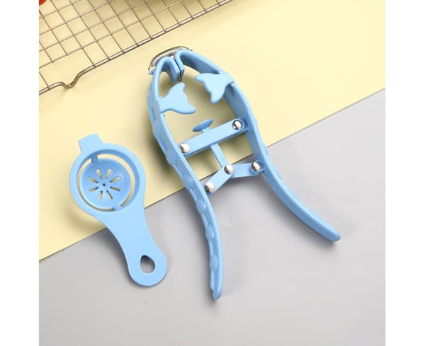 1 set Användbart verktyg för äggknäckning Lätt ergonomisk - blå