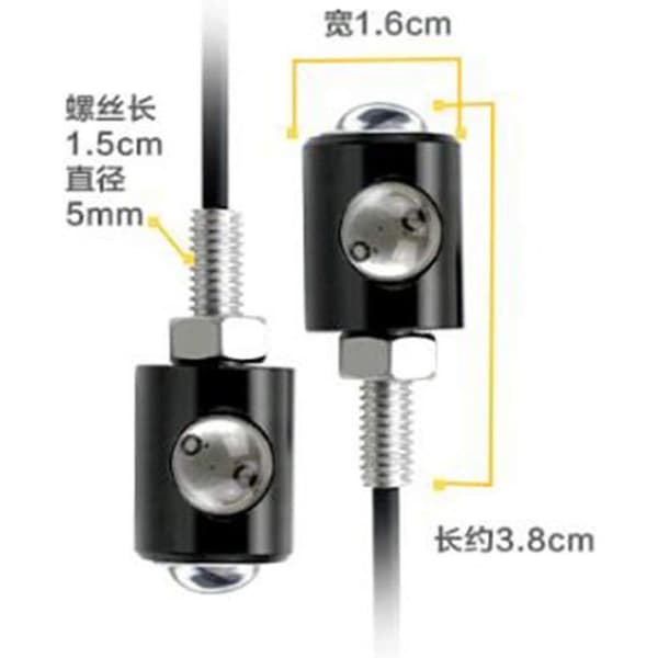 Mini ravfarvede motorcykelblinklys, 12 V DC, pakke med 2