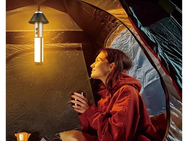 LED Campinglykt, Teleskopisk, 3000mAh, USB-C Oppladbar, 3 Lysmoduser, 25-52cm