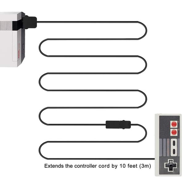 Kablet Retro Spillkontroller for FC-stil Konsoll og PC Direkteavspilling, 3m Kabel 1 Controller 3 m